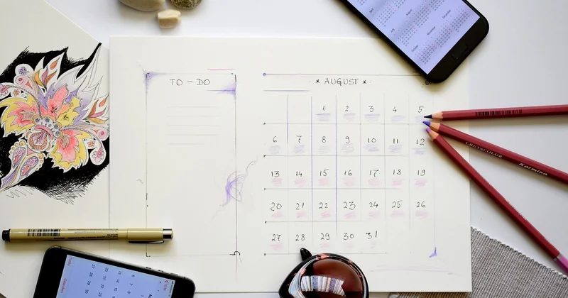 Le calendrier réel sur une année
